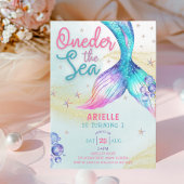 Zeemeerminstaart onder het zee 1e verjaardag kaart