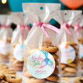 Zeemeerminstaart onder het zee 1e verjaardag ronde sticker