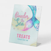 Zeemeerminstaart Onder het zee 1e verjaardagstreke Reclamebord Met Voetstuk (Voorkant)