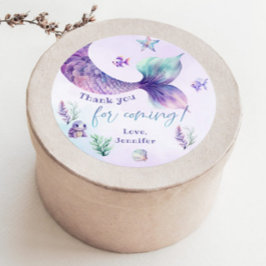 Zeemeerminstaart Onder het zee Bedankt voor uw kom Ronde Sticker