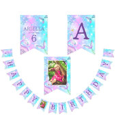 Zeemeerminstaart onder het Zee Happy Birthday Vlaggetjes