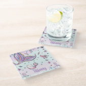 Zeemeerminstaart onder het Zee Ocean Creature Merc Glazen Onderzetter (Schuin)