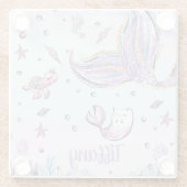 Zeemeerminstaart onder het Zee Ocean Creature Merc Glazen Onderzetter (Achterkant)