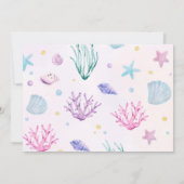 Zeemeerminstaart onder het Zee Verjaardagsfoto Bedankkaart (Achterkant)