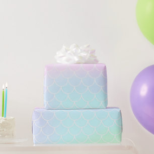 Zeemeerminstaart Turquoise Roze Meisjesachtig Verj Cadeaupapier