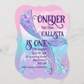 Zeemeerminstaart uitnodiging (Voorkant / Achterkant)