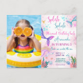 Zeemeerminstaart Waterverf Verjaardag Onder de Zee Briefkaart (Voorkant)