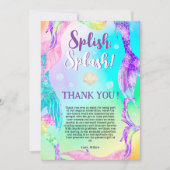 Zeemeerminstaarten strandfeestje oceaan kinderverj bedankkaart (Voorkant)