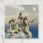 Zeemeerminstandbeeld. gepersonaliseerd bedankjes labels (Achterkant)