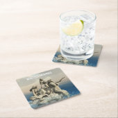 Zeemeerminstandbeeld. gepersonaliseerd kartonnen onderzetters (Insitu)