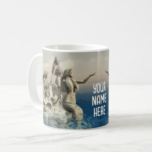 Zeemeerminstandbeeld. gepersonaliseerd koffiemok