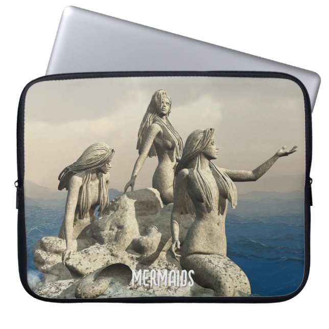 Zeemeerminstandbeeld. gepersonaliseerd laptop sleeve (Voorkant)