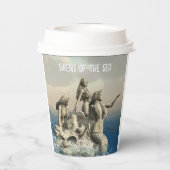 Zeemeerminstandbeeld. gepersonaliseerd papieren bekers (Achterkant)