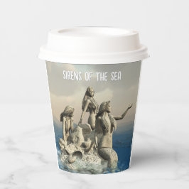 Zeemeerminstandbeeld. gepersonaliseerd papieren bekers