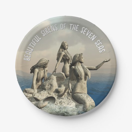 Zeemeerminstandbeeld. gepersonaliseerd papieren bordje (Voorkant)