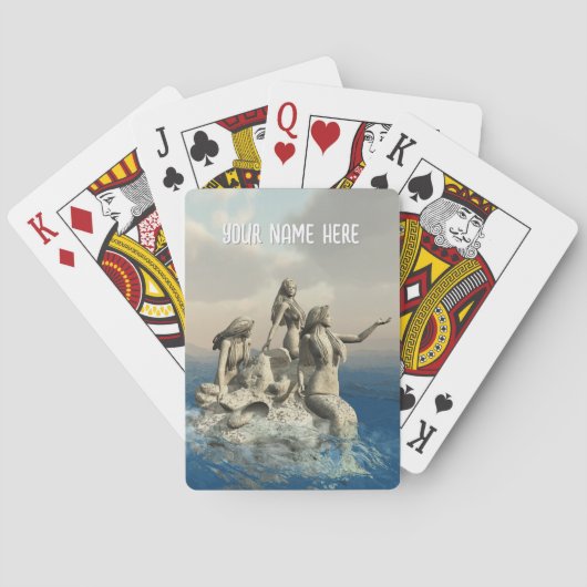 Zeemeerminstandbeeld. Gepersonaliseerd Pokerkaarten (Achterkant)