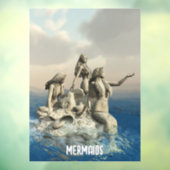 Zeemeerminstandbeeld. gepersonaliseerd raamsticker (Vel 3)