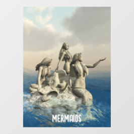 Zeemeerminstandbeeld. gepersonaliseerd raamsticker