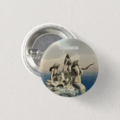 Zeemeerminstandbeeld. gepersonaliseerd ronde button 3,2 cm (Voorkant /achterkant)