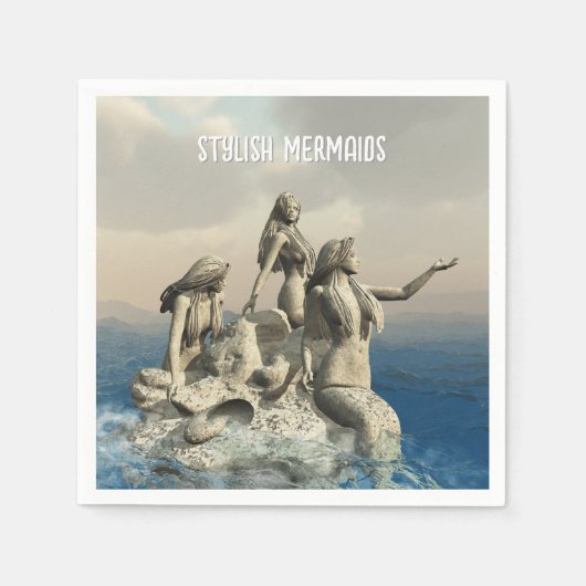 Zeemeerminstandbeeld. gepersonaliseerd servet (Voorkant)