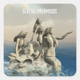 Zeemeerminstandbeeld. gepersonaliseerd vierkante sticker