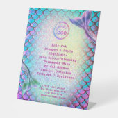 zeemeerminteken schoonheidssalon reclamebord met voetstuk (Voorkant)