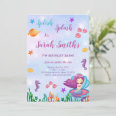 zeemeerminverjaardag kaart (Staand voorkant)