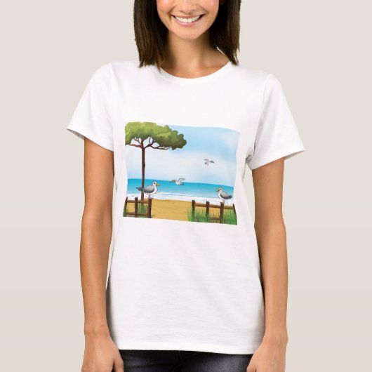 Zeemeernagels in het strand t-shirt (Voorkant)