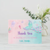 Zeemeerroze goud onder het Baby shower van de Zee Bedankkaart (Staand voorkant)