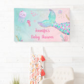 Zeemeerroze goud onder het Baby shower van de Zee Spandoek (Insitu)