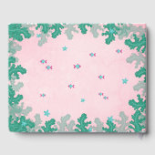 Zeemeerroze onder het Baby shower van het Zee Gastenboek (Achterkant)