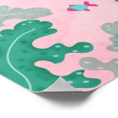 Zeemeerroze onder het Baby shower van het Zee Poster (Hoek)