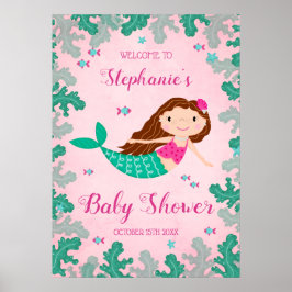 Zeemeerroze onder het Baby shower van het Zee Poster