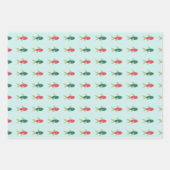 Zeemeervis anananassapier, set van 3 inpakpapier vel (Voorkant 2)