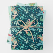 Zeemeervis anananassapier, set van 3 inpakpapier vel (In situ)