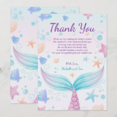 Zeemeervis Baby shower schelvis onder Zee B Bedankkaart (Voorkant / Achterkant)