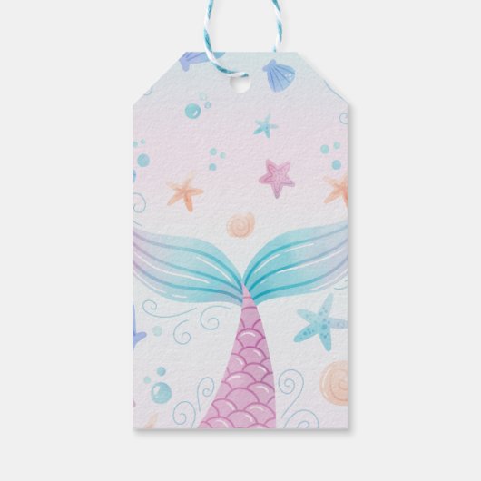 Zeemeervis Baby shower schelvis onder Zee B Cadeaulabel (Achterkant)