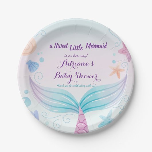 Zeemeervis Baby shower schelvis onder Zee B Papieren Bordje (Voorkant)