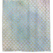 Zeemeervis goudijs blauw douchegordijn (Voorkant)