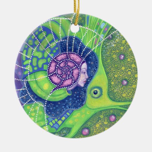 Zeemeervis onderwater Surreëel Fantastisch schilde Keramisch Ornament (Voorkant)