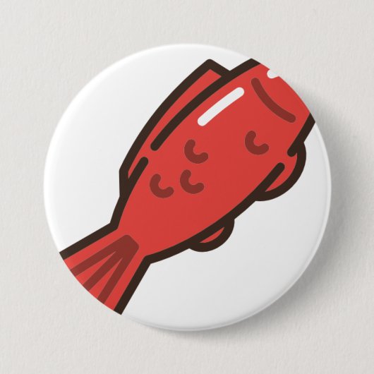 zeemeervis ronde button 7,6 cm (Voorkant)