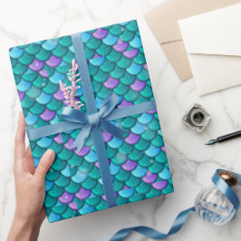 Zeemeervis staart groen en Paars patroon Cadeaupapier