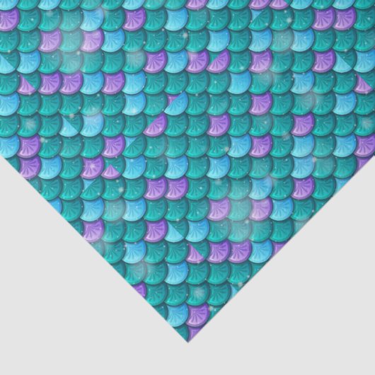 Zeemeervis staart groen en Paars patroon Tissuepapier (Detail)