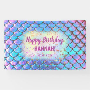 zeemeervormig patroon Happy Birthday Spandoek