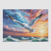 Zeemeeuw bij dageraad Decoupage Tissuepapier (Voorkant)