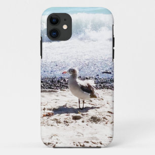 zeemeeuw bij de oceaan op het strand foto Case-Mate iPhone case