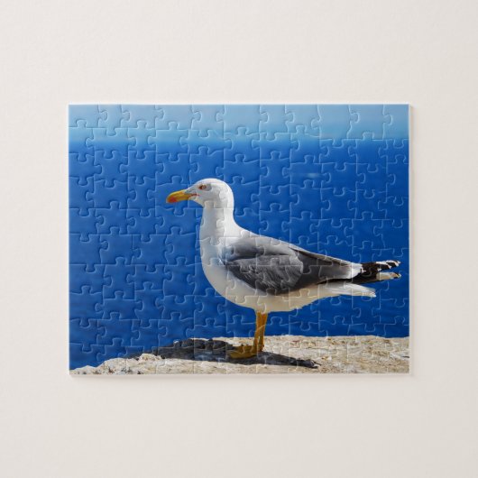 Zeemeeuw bij de strand legpuzzel (Horizontaal)