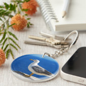 Zeemeeuw bij de strand sleutelhanger (Voorkant Rechts)