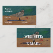 "Zeemeeuw bij de strand" - Visitekaartje (Voorkant / Achterkant)