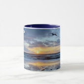 Zeemeeuw bij zonsondergang - Venice Beach, CA Mok (Midden)